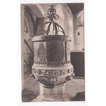 The Church Font Down Hatherley Postcard Gloucestershire