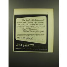 1949 RCA Victor Television Ad - The best entertainment investment