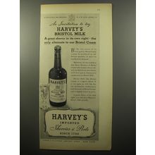 1950 Harvey's Sherries & Ports Ad - An invitation to try Harvey's Bristol Milk