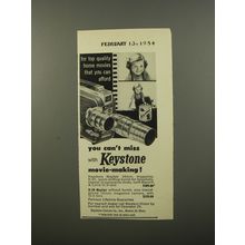 1954 Keystone Mayfair Movie Camera Ad - For top quality home movies