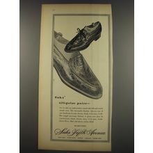 1956 Saks Fifth Avenue Shoes Advertisement - Saks' Alligator Pairs