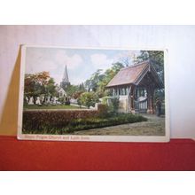 STOKE POGES CHURCH & LYCH GATE, BUCKINGHAMSHIRE unused antique postcard =