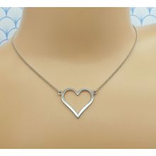 Vintage 925 Sterling Silver Heart Pendant Choker/Collar Necklace
