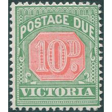 Victoria 1895 10d rosine & bluish green Postage Due SGD17 unused