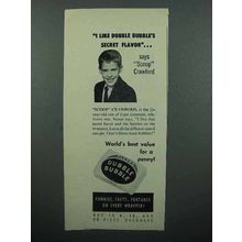 1953 Fleer Dubble Bubble Gum Ad - Scoop Crawford