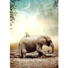 Stuck In The Mud - Elephant - Tree Free Greeting Card - 14141
