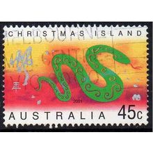 Christmas Island 2001 Year of the Snake 45c Used