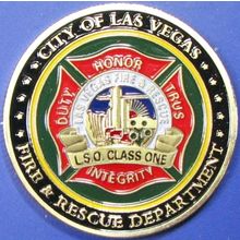 Las Vegas Fire & Rescue. Challenge Coin. 1.50". 80b.