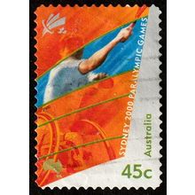 Australia 2000 Paralympic Games 45c Used P&S Stamp Tennis.