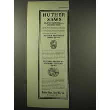 1922 Huther Saws Ad - Dado Head, Hollow Ground