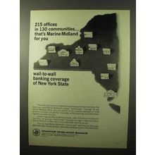 1966 Marine Midland Banks Ad - 215 Offices