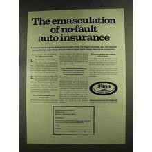 1972 Aetna Insurance Ad - The Emasculation Of