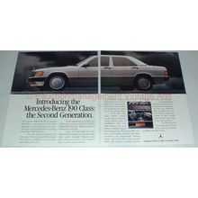 1989 2pg Mercedes-Benz 190 Class Car Ad, 2nd Generation