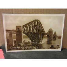 FORTH BRIDGE from NORTH QUEENSFERRY, SCOTLAND ..unused vintage postcard RP =