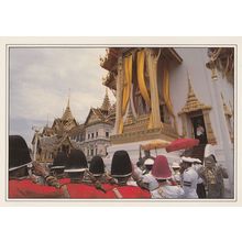 King Bhumbol Adulyadej Thailand Royal Military Guard Salute Postcard