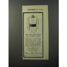1953 Rogers Peet Dress Shirt Ad - The new shirt with full-length plaits