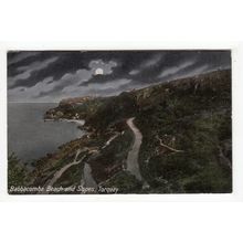 Babbacombe Beach and Slopes Torquay Moonlight Postcard Devon