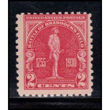 688 2c Battle of Braddock Average MNH U0513