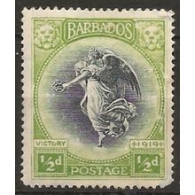 Barbados 1920 SG202 1/2d Black & Bright Yellow-Green Mounted Mint . .