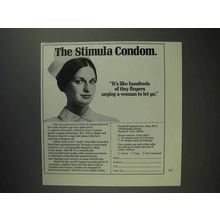 1975 Stimula Condom Ad - Urging Woman to Let Go