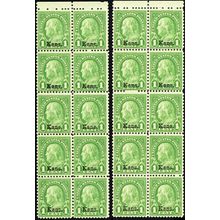 658, Mint F-VF+ NH 1¢ Two Blocks of 10 - PO FRESH! - CV $100.00 * Stuart Katz