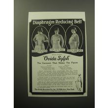 1920 Ovida Sylph Diaphragm Reducing Belt Ad - The garment that makes the figure