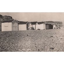 Beach Hut Being Extended Scaffolding Real Photo Postcard