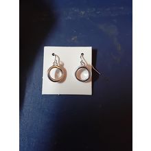 silver tone ring womens earring