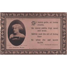 Ella Wheeler Wilcox Gods & Creeds Author Antique Poetry Postcard