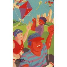 Children Flying Kite S'pore $10 Telephone Card (Used)