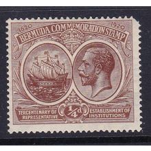 BERMUDA 1920-1 GV 1/4d MULTI-CROWN CA SIDEWAY MINT SG59