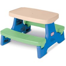 Little Tikes Easy Store Jr. Kid Picnic Play Table, Blue,Green