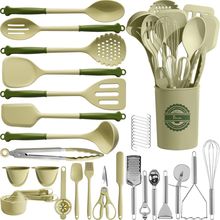 Kikcoin 43Pcs Kitchen Utensils Set - Silicone Cooking Utensil Set, Dishwasher Sa