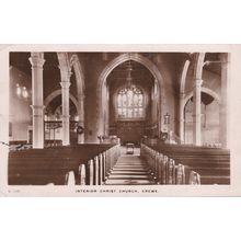 EC323 CREWE - CHRIST CHURCH INTERIOR . R/P POSTCARD
