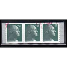 Used 3617 23c George Washington Fine Strip of 3 PA3861