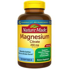 Nature Made Magnesium Citrate Dietary Supplement 250mg 120 Softgels