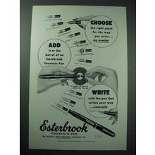 1953 Esterbrook Fountain Pen Ad - Choose Right Point