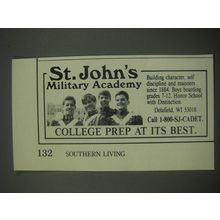 1991 St. John's Military Academy Ad - College prep at its best