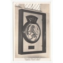 Ships Crest from HMS Nelson at Burnham Thorpe Postcard RP Norfolk