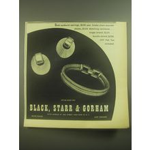 1945 Black, Starr & Gorham Ad - Gold Sunburst Earrings and Snake Chain Bracelet