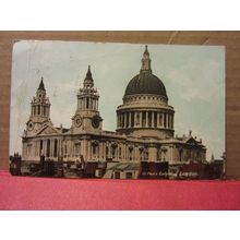 ST. PAUL'S CATHEDRAL LONDON . used antique postcard. 1906 pm #