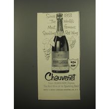 1951 Red Cap Chauvenet Sparkling Red Wine Advertisement