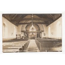 Interior of All Saints Church Headley Postcard RP Hampshire