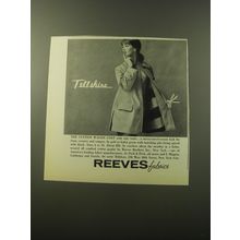 1960 Reeves Fabrics Advertisement - Tellshire Coat - The Station Wagon Coat