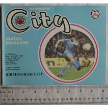 1982 programme Manchester City v. Birmingham City