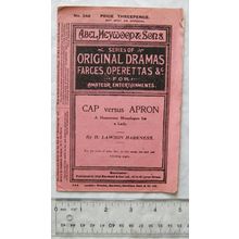 Vintage: Cap versus Apron, A Humorous Monologue for a Lady by H. Lawson Harkness