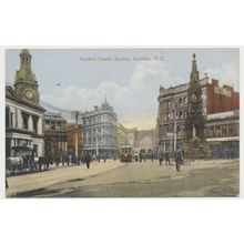 Custom House Square DUNEDIN NZ tram early 20th C. RPPC 105760