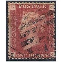 1858 SG43 1d Red Plate 138 Good Used "CK".
