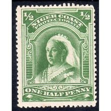 1894 NIGER COAST Sg51 1/2d YELLOW GREEN NO WMK FINE MOUNTED MINT (BT46)