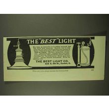 1909 The Best Light Co. Ad
